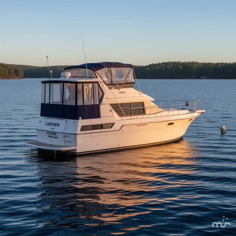 Slide: The Image of Carver Yachts 3807 Aft Cabin Motor Yacht 1988 - 2