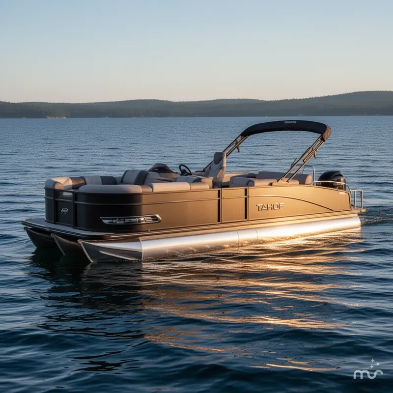 Slide: The Image of Tahoe Cascade 2385 Swingback (VRB) Tritoon & Honda 4-Stroke EFI 2026 - 2