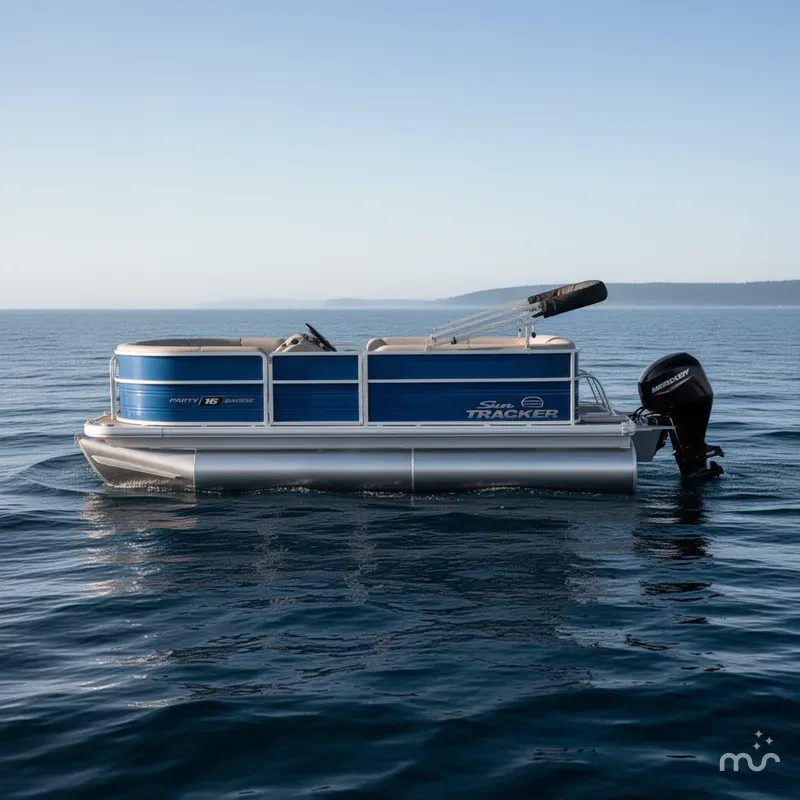 Slide: The Image of Sun Tracker Party Barge 16 DLX 2026 - 2