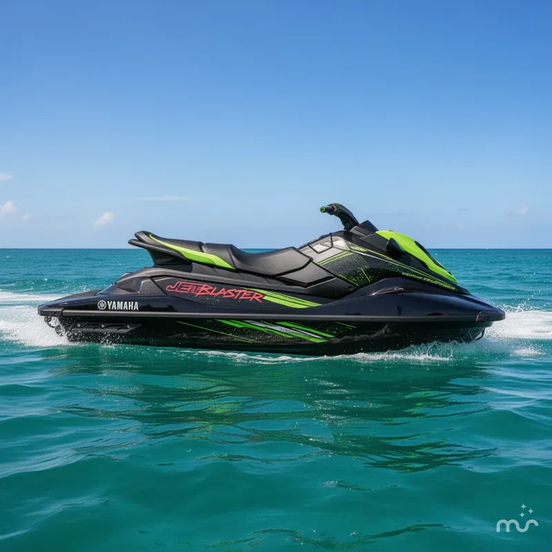 Slide: The Image of Yamaha JETBLASTER- BLACK/ACID GREEN 2023 - 0