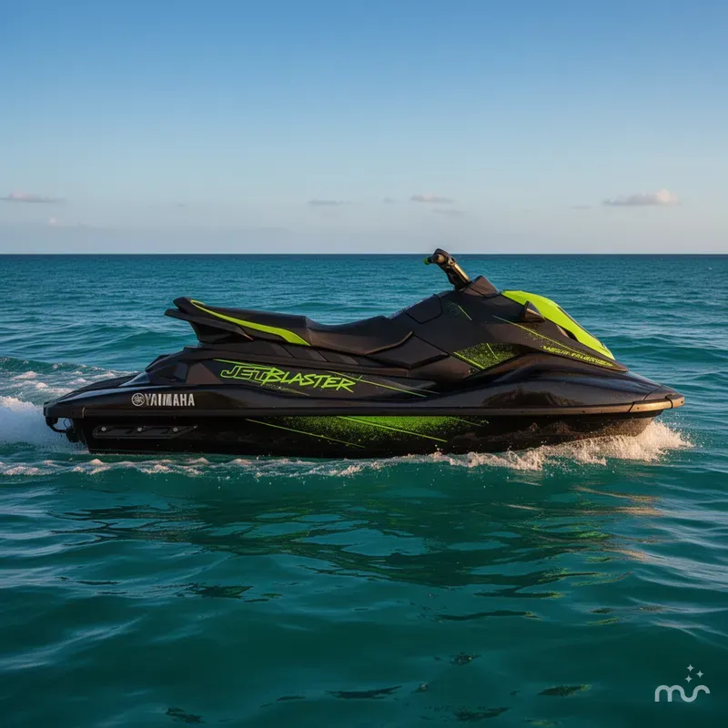 Slide: The Image of Yamaha JETBLASTER- BLACK/ACID GREEN 2023 - 2