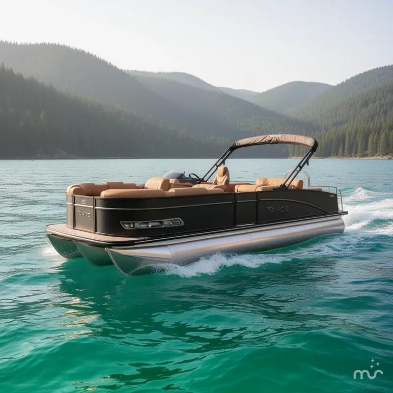 Slide: The Image of Tahoe Cascade 2385 Swingback (VRB) Tritoon & Honda 4-Stroke EFI 2026 - 1