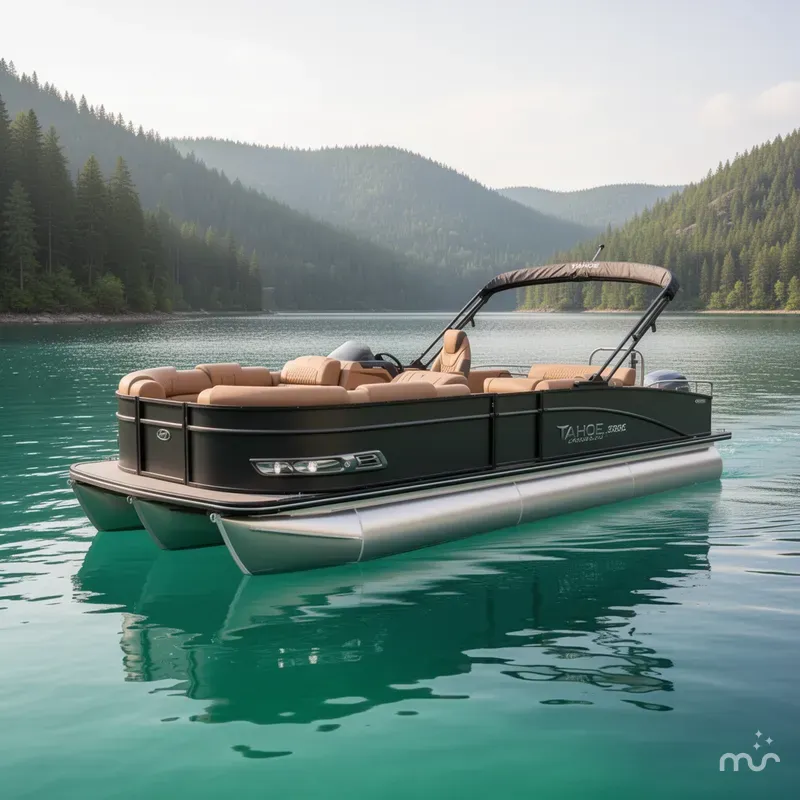 Slide: The Image of Tahoe Cascade 2385 Swingback (VRB) Tritoon & Honda 4-Stroke EFI 2026 - 2