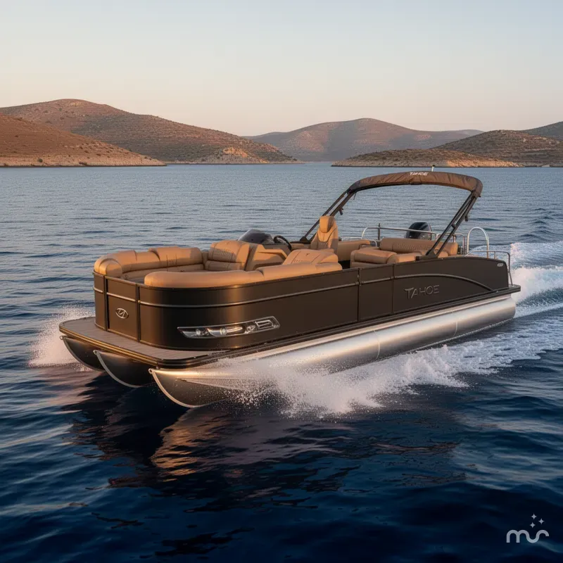 Slide: The Image of Tahoe 2026 Tahoe Cascade 200HP VRB 2385 Swingback Tritoon 2026 - 2