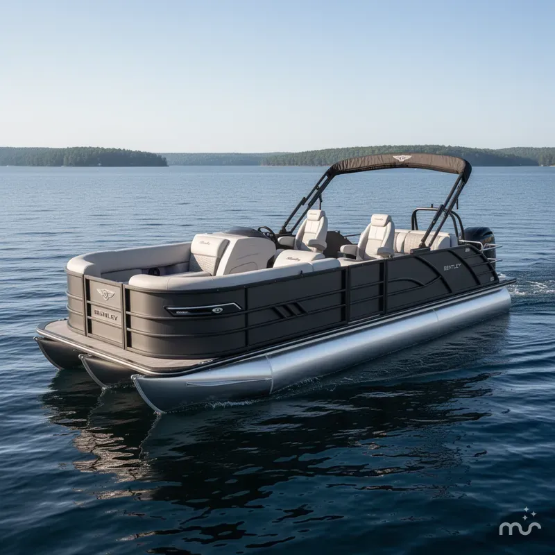 Slide: The Image of Bentley Pontoons Elite 200HP 223 Swingback Tritoon 2026 - 0