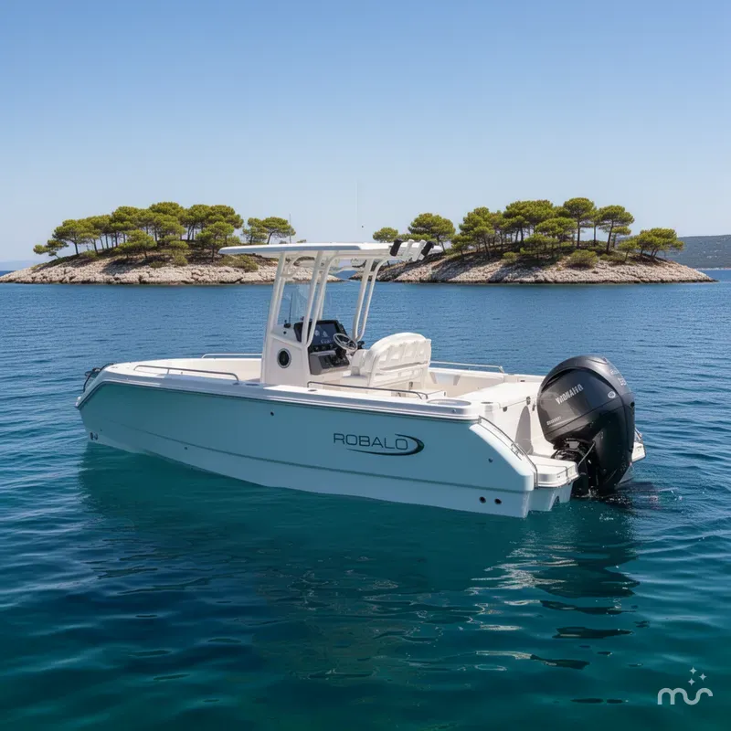 Slide: The Image of Robalo R230 Center Console 2025 - 2