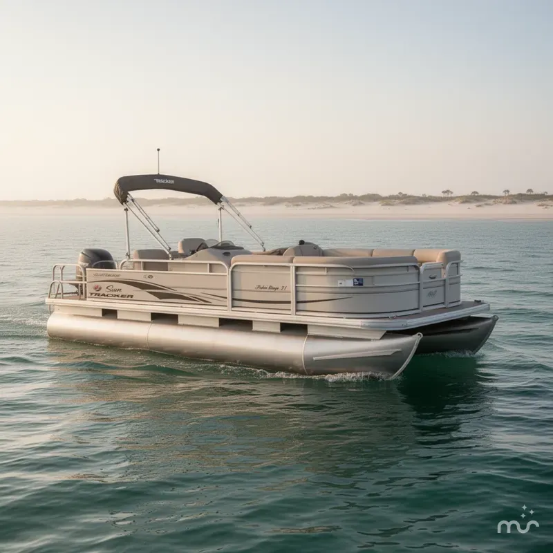 Slide: The Image of Sun Tracker Fishin'' Barge 21 w/Mercury Big Foot - 40HP - 4-Stroke Engine w/Trailer Included 2007 - 0