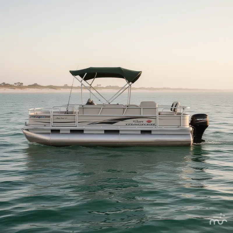 Slide: The Image of Sun Tracker Fishin'' Barge 21 w/Mercury Big Foot - 40HP - 4-Stroke Engine w/Trailer Included 2007 - 1