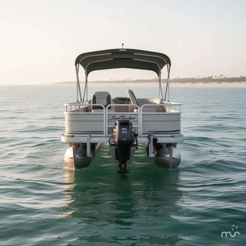 Slide: The Image of Sun Tracker Fishin'' Barge 21 w/Mercury Big Foot - 40HP - 4-Stroke Engine w/Trailer Included 2007 - 2