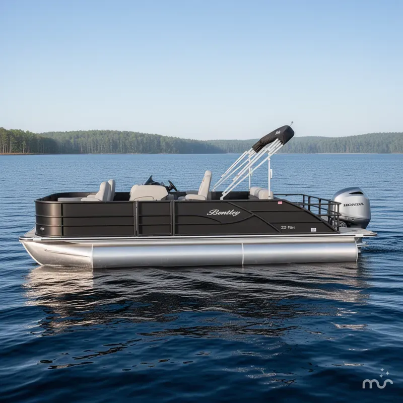 Slide: The Image of Bentley Pontoons Foward Fish 220 Swingback Pontoon & Honda 4-Stroke EFI 2026 - 2