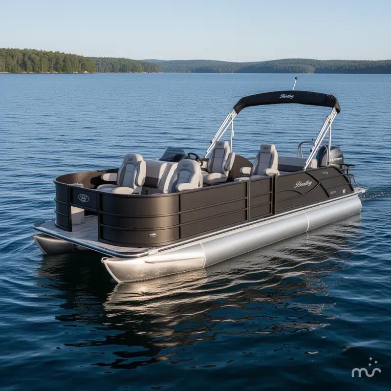Slide: The Image of Bentley Pontoons Foward Fish 220 Swingback Pontoon & Honda 4-Stroke EFI 2026 - 3