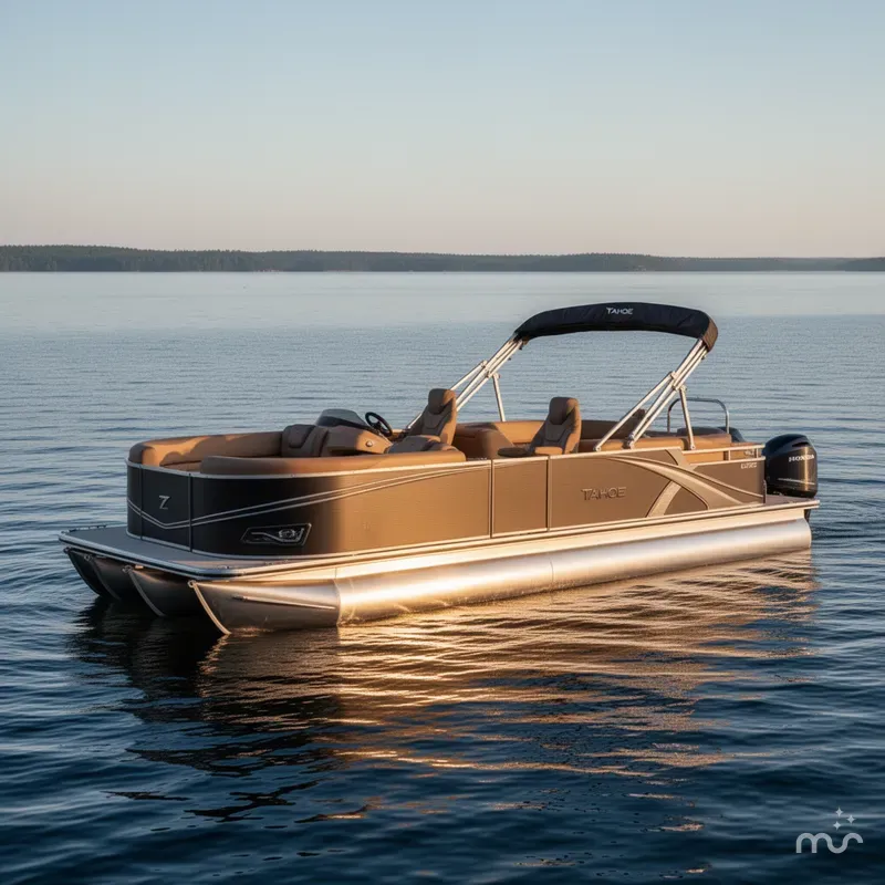 Slide: The Image of Tahoe LTZ 2385 Quad Lounge Tritoon & Honda 4-Stroke EFI 2026 - 2