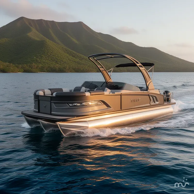 Slide: The Image of Tahoe Grand Tahoe 400HP Elite Windshield 2585 Tritoon Mercury V10 2026 - 2