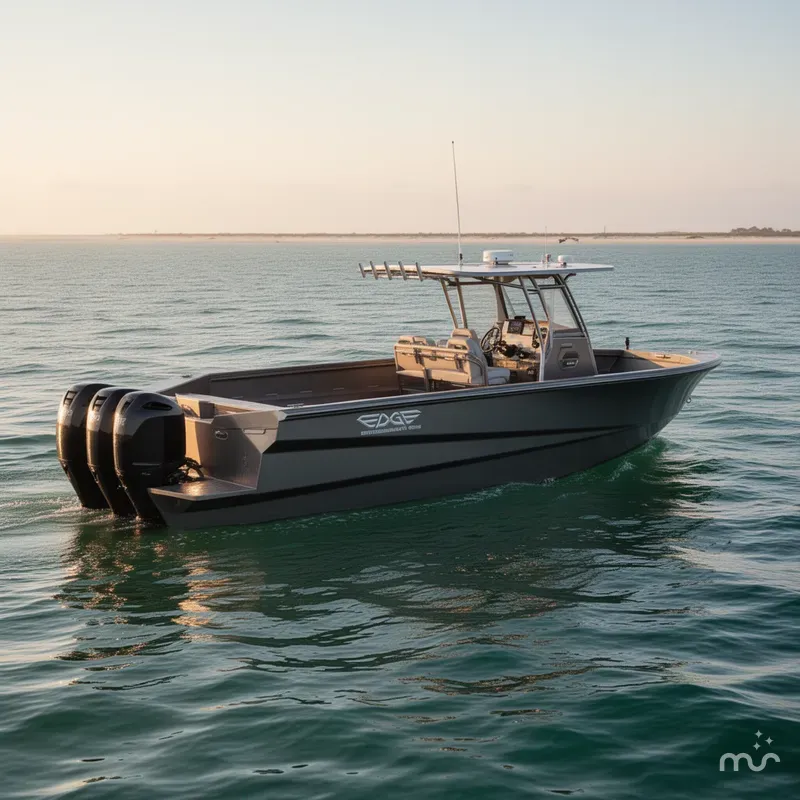 Slide: The Image of Edge Boats Sportsman Series 553DB MID DECK 2026 - 2