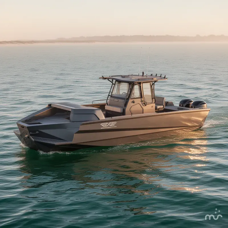 Slide: The Image of Edge Boats Sportsman Series 553DB MID DECK 2026 - 2