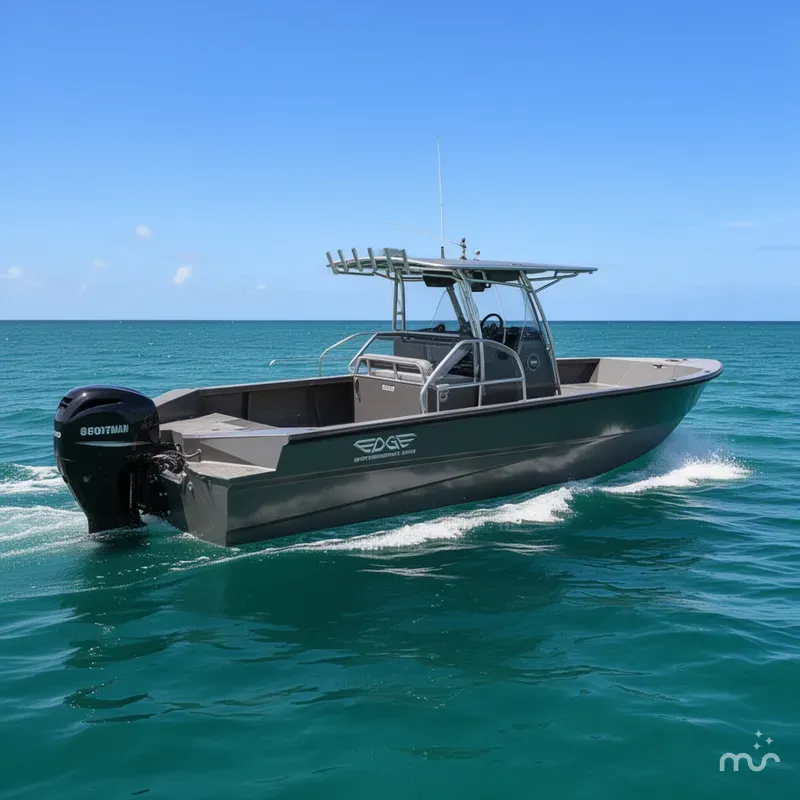 Slide: The Image of Edge Boats Sportsman Series 553DB MID DECK 2026 - 2