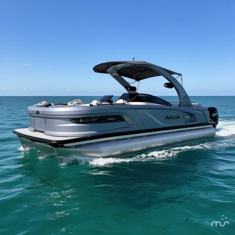 The Image of Avalon 2585 Excalibur Windshield Quad Lounger Shift, Tri toon, Mercury 400hp V-10 2026 - 0