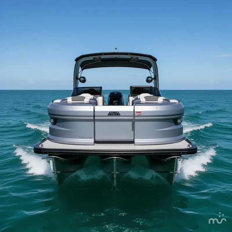 Slide: The Image of Avalon 2585 Excalibur Windshield Quad Lounger Shift, Tri toon, Mercury 400hp V-10 2026 - 1