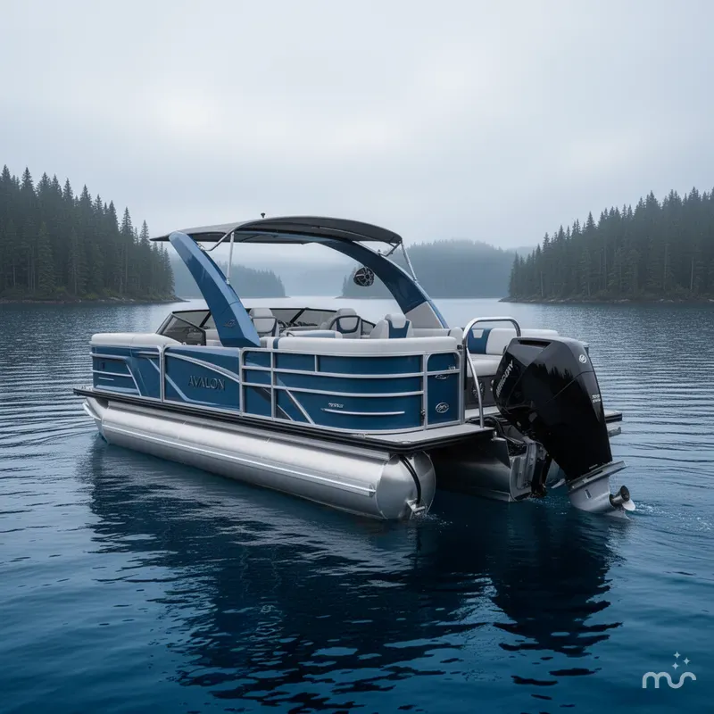 Slide: The Image of Avalon 2585 Excalibur Windshield Quad Lounger Shift, Tri toon, Mercury 400hp V-10 2026 - 3