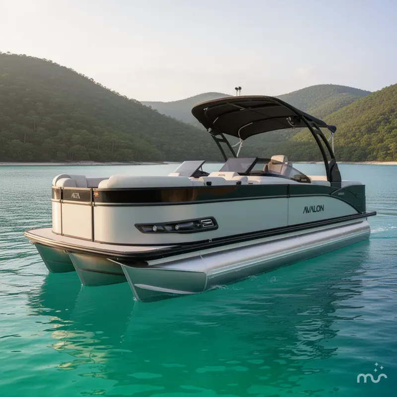 Slide: The Image of Avalon 2585 Catalina Windsheild Quad Lounger, Tri Toon, Mercury 350hp V-10 2026 - 2