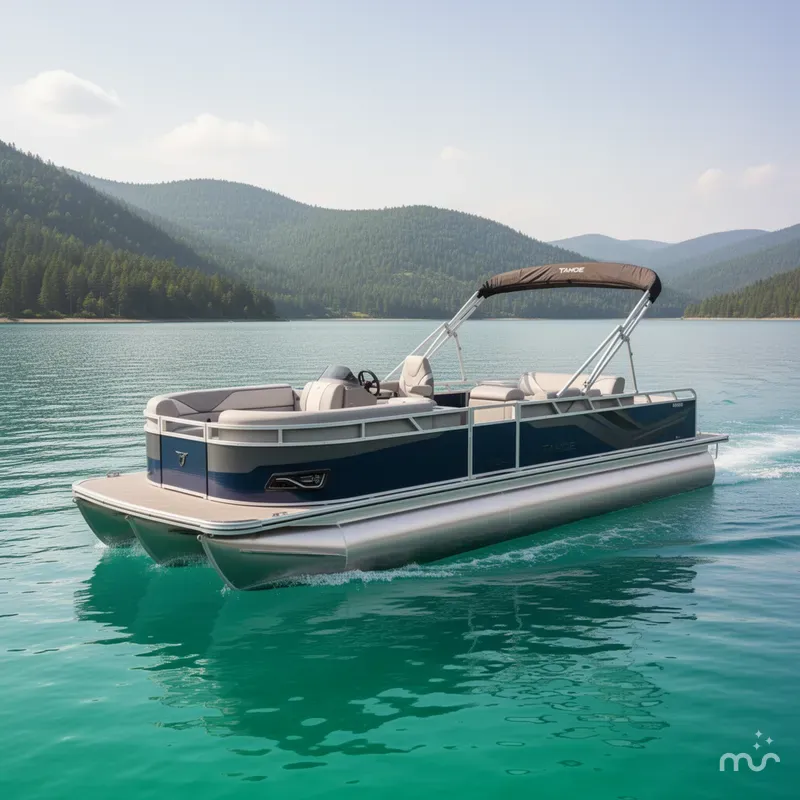 Slide: The Image of Tahoe Sport 2385 Swingback (VRB) Tritoon & Honda 4-Stroke EFI 2026 - 2