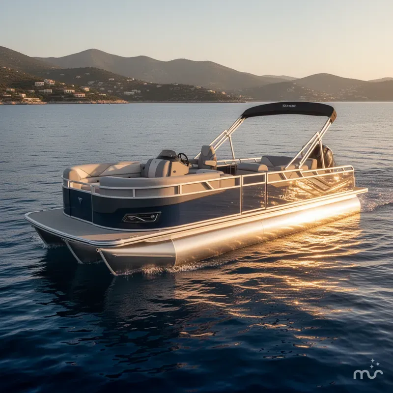 Slide: The Image of Tahoe Sport 2385 200HP VRB Swingback Tritoon 2026 - 2
