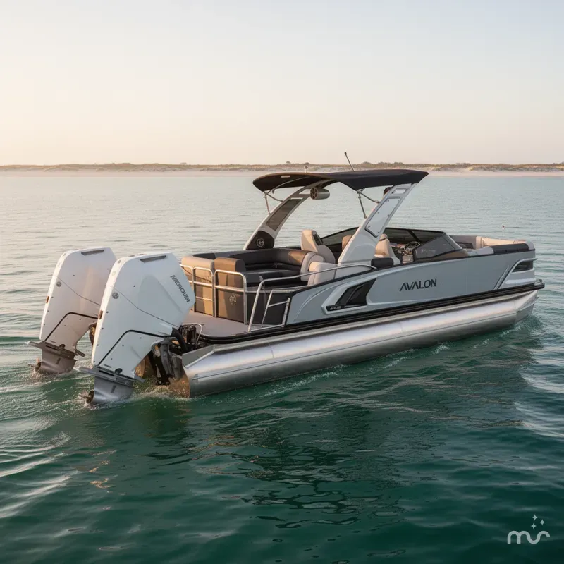The Image of Avalon 2785 Excalibur LTD Windshield Quad Lounger, Tri Toon, Twin Mercury 425hp V-10's 2026 - 0