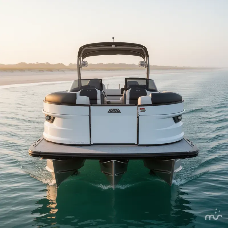 Slide: The Image of Avalon 2785 Excalibur LTD Windshield Quad Lounger, Tri Toon, Twin Mercury 425hp V-10's 2026 - 1