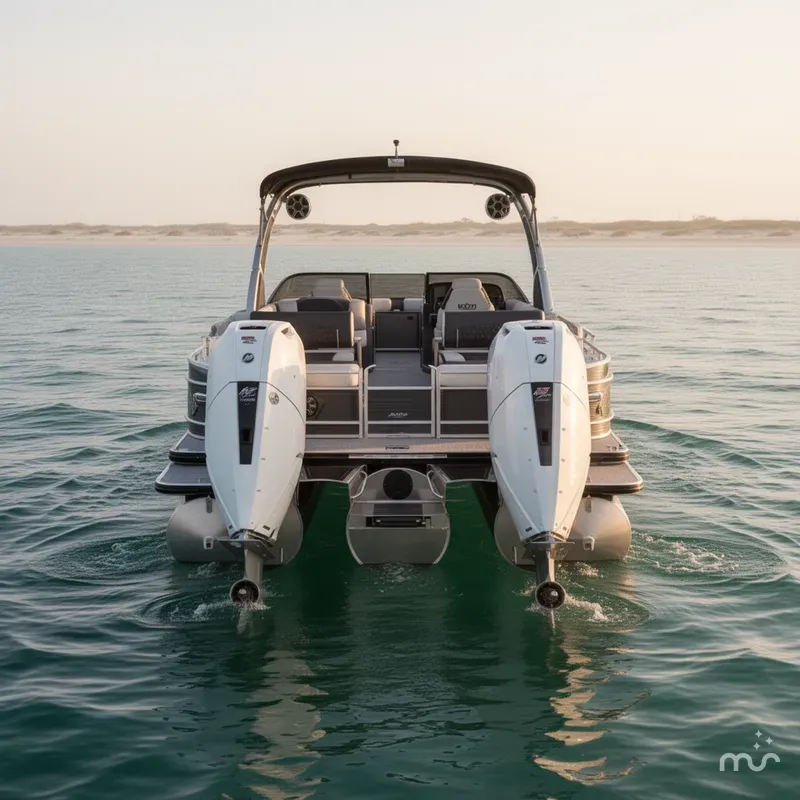 Slide: The Image of Avalon 2785 Excalibur LTD Windshield Quad Lounger, Tri Toon, Twin Mercury 425hp V-10's 2026 - 3