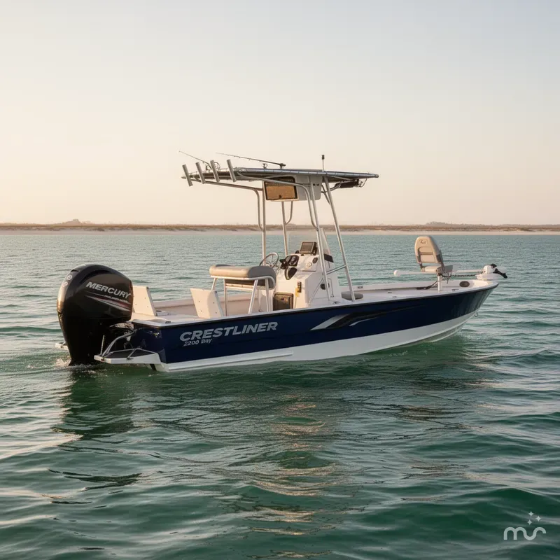 Slide: The Image of Crestliner 2200 BAY T TOP 150 HP 2018 - 0