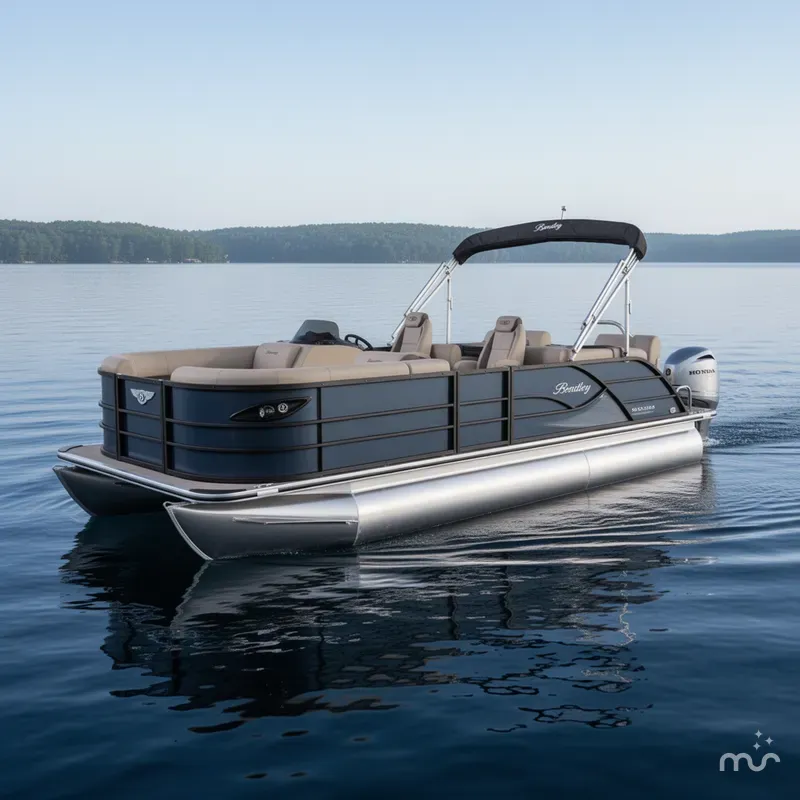 Slide: The Image of Bentley Pontoons Legacy 220 QSB Swingback & Honda 4-Stroke EFI 2026 - 2