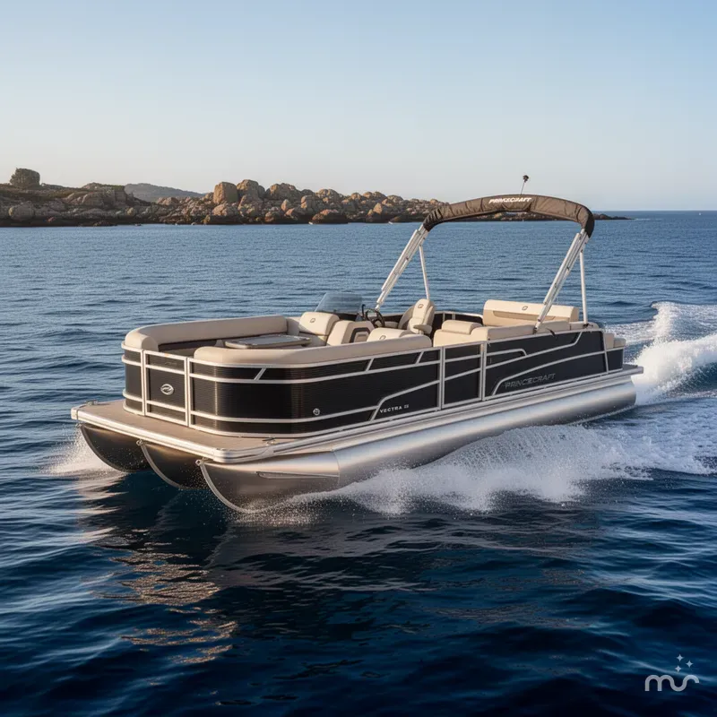 Slide: The Image of Princecraft Vectra 23 RL Swingback Tritoon & Mercury 4-Stroke EFI 2026 - 2