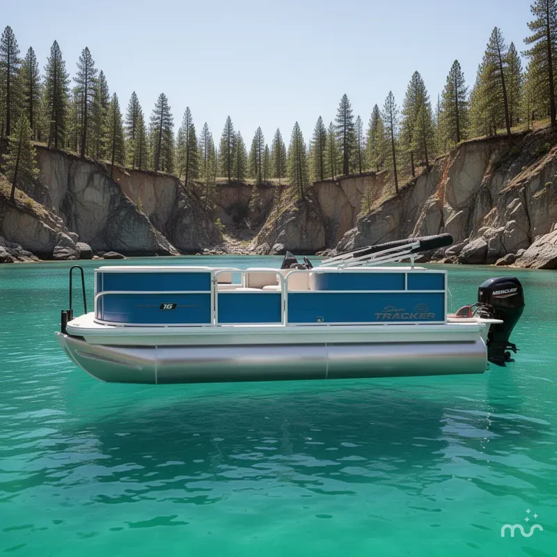 Slide: The Image of Sun Tracker Party Barge 16 DLX 2026 - 2