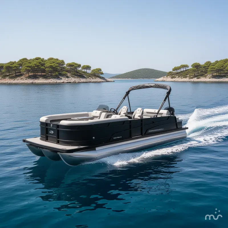 Slide: The Image of Princecraft Vectra 115HP 23 RL SS Swingback Pontoon & Mercury 4-Stroke EFI 2026 - 2