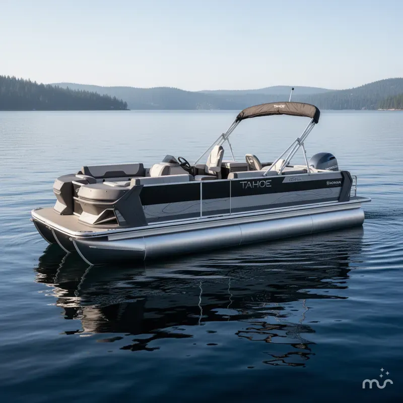 Slide: The Image of Tahoe GEOfish 2385 Rear Fish Tritoon & Honda 4-Stroke EFI 2026 - 2