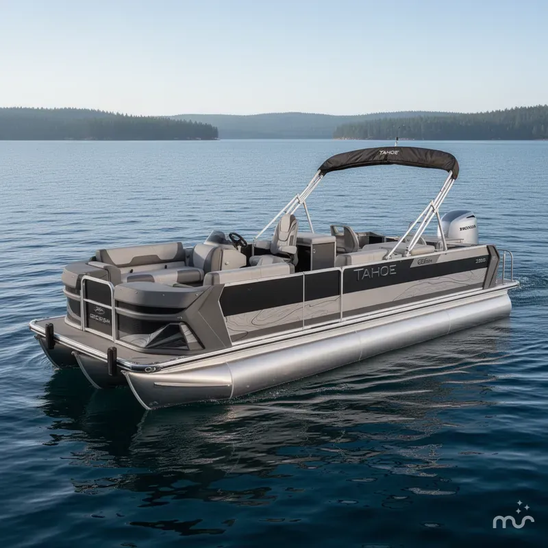Slide: The Image of Tahoe GEOfish 2385 Rear Fish Tritoon & Honda 4-Stroke EFI 2026 - 0