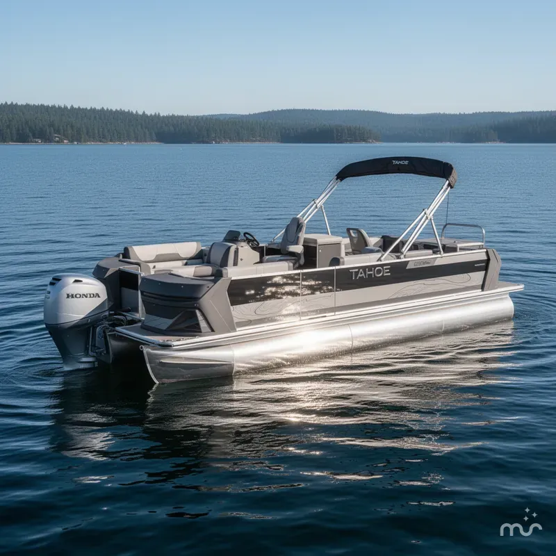 Slide: The Image of Tahoe GEOfish 2385 Rear Fish Tritoon & Honda 4-Stroke EFI 2026 - 2