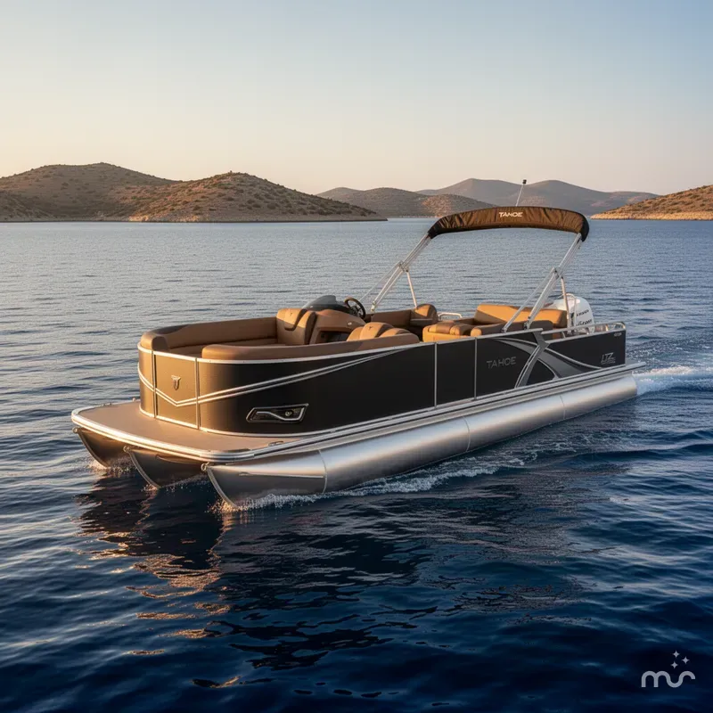 Slide: The Image of Tahoe LTZ 2385 Swingback (VRB) Tritoon & Honda 4-Stroke EFI 2026 - 2