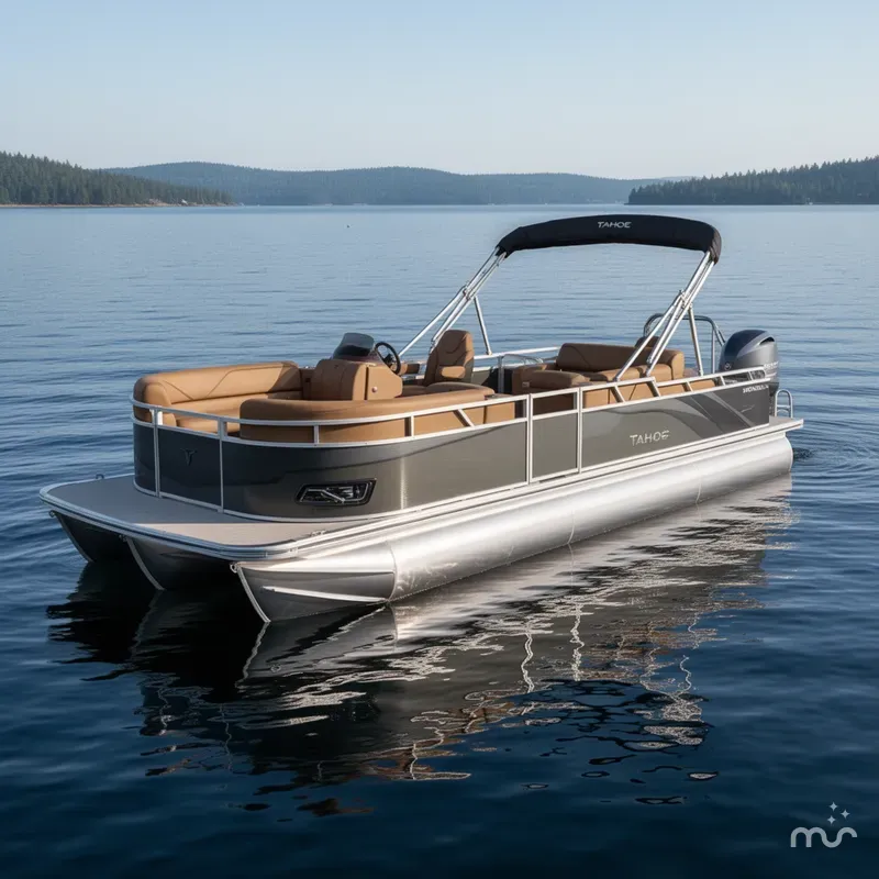 Slide: The Image of Tahoe Sport 2385 Swingback (VRB) Tritoon & Honda 4-Stroke EFI 2026 - 2