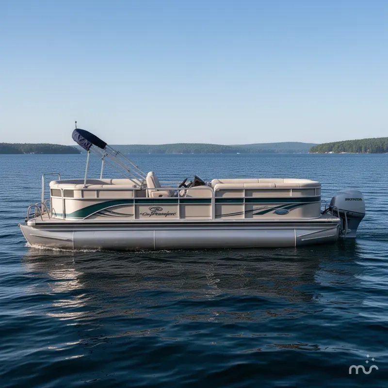 Slide: The Image of Premier 230 Grand Majestic Tri-toon Pontoon & 200HP Honda 4-Stroke EFI 2003 - 0