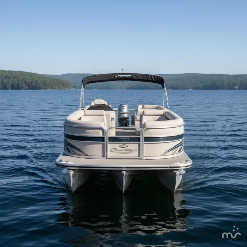 Slide: The Image of Premier 230 Grand Majestic Tri-toon Pontoon & 200HP Honda 4-Stroke EFI 2003 - 2