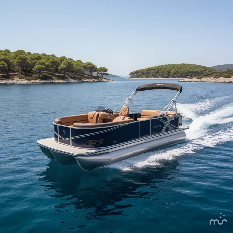 Slide: The Image of Tahoe LTZ 1985 Cruise Pontoon & Honda 4-Stroke EFI 2026 - 2