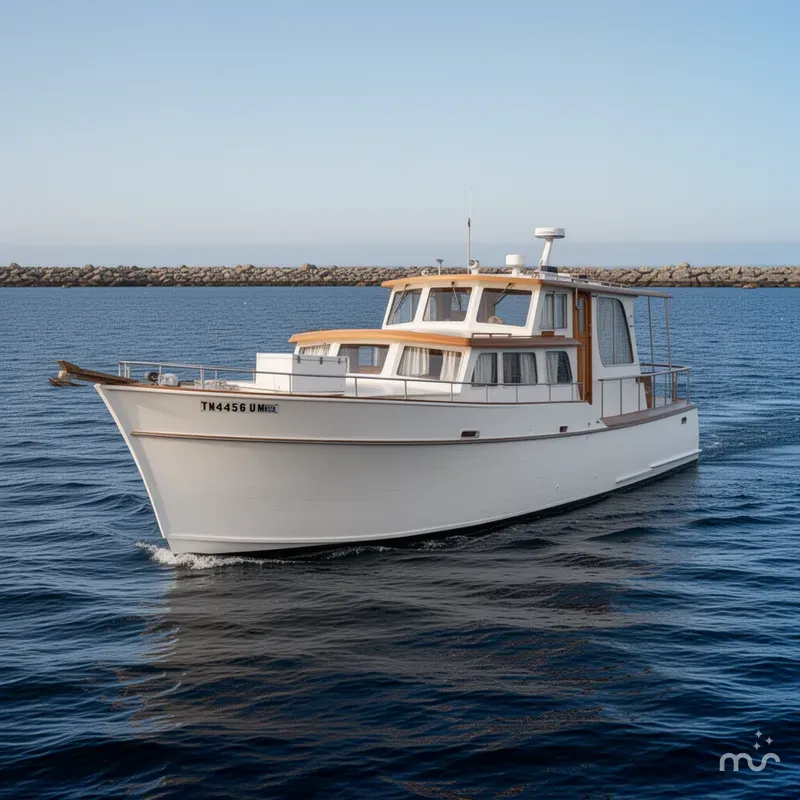 Slide: The Image of Custom Cedar Craft 34 Wood Trawler 1987 - 2