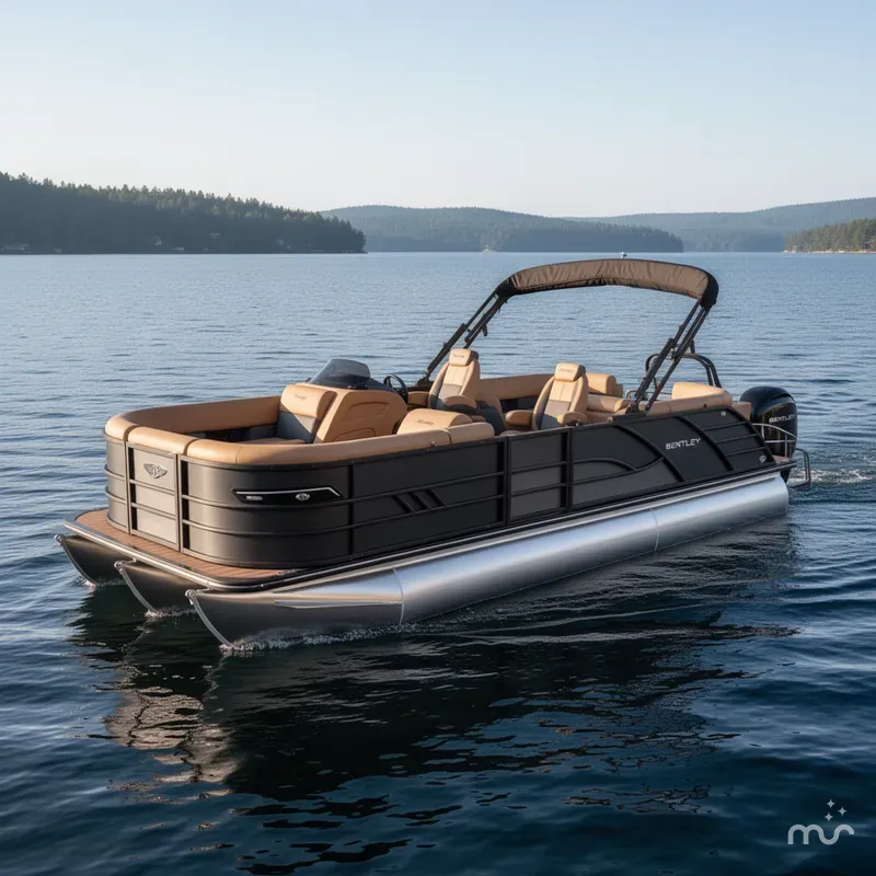 Slide: The Image of Bentley Pontoons Elite 223 Admiral Quad Lounge Tritoon 2026 - 0