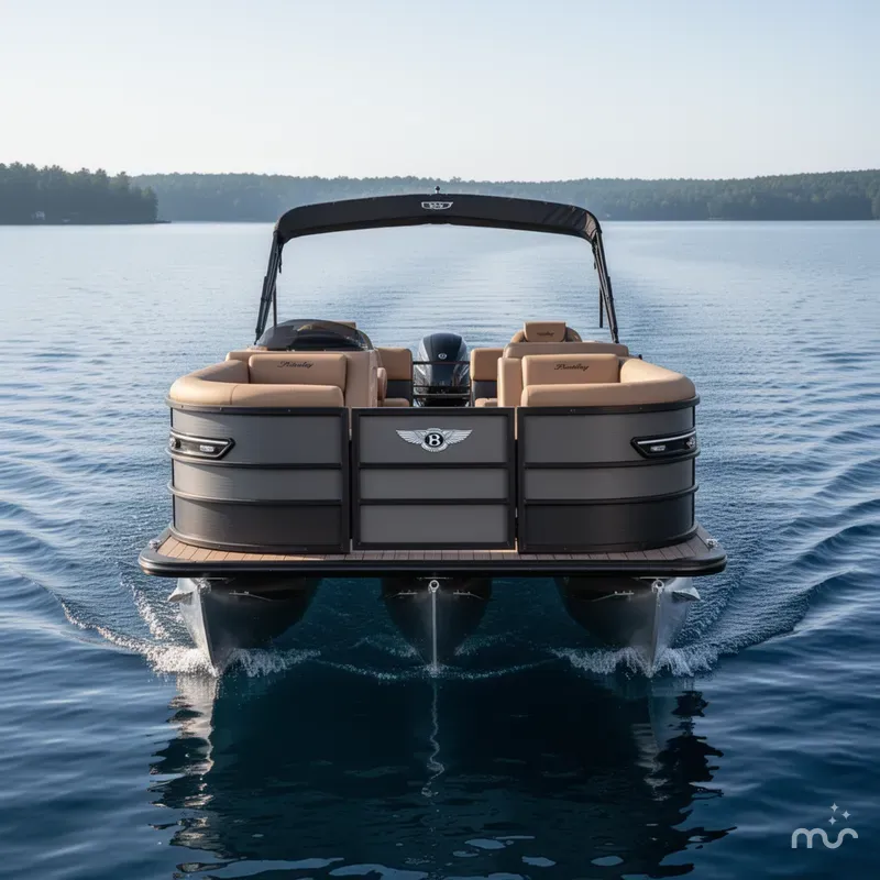 Slide: The Image of Bentley Pontoons Elite 223 Admiral Quad Lounge Tritoon 2026 - 1