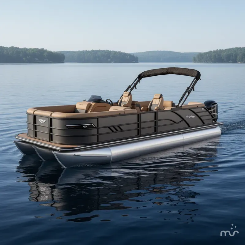 Slide: The Image of Bentley Pontoons Elite 223 Admiral Quad Lounge Tritoon 2026 - 2