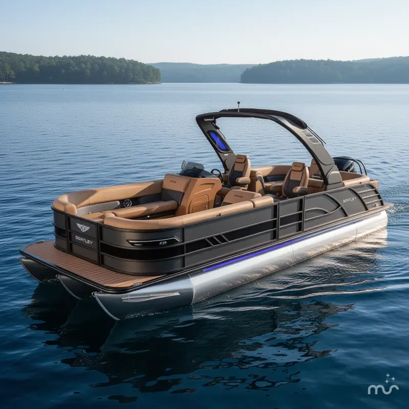Slide: The Image of Bentley Pontoons Elite 253 Admiral Quad Lounge Tritoon & 350HP 4-Stroke EFI 2026 - 0