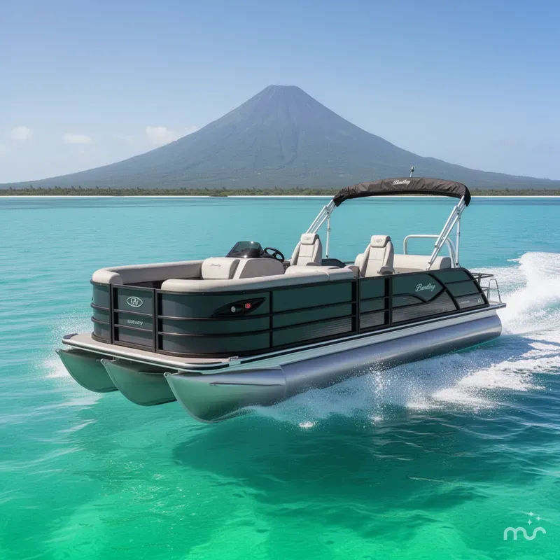 Slide: The Image of Bentley Pontoons Legacy 200HP Swingback 223 Tritoon 2026 - 2