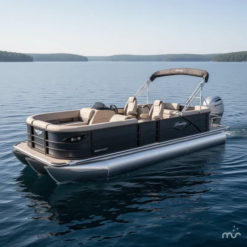 Slide: The Image of Bentley Pontoons Legacy 223 Navigator Quad Lounge Tritoon & Honda 4-Stroke EFI 2026 - 0