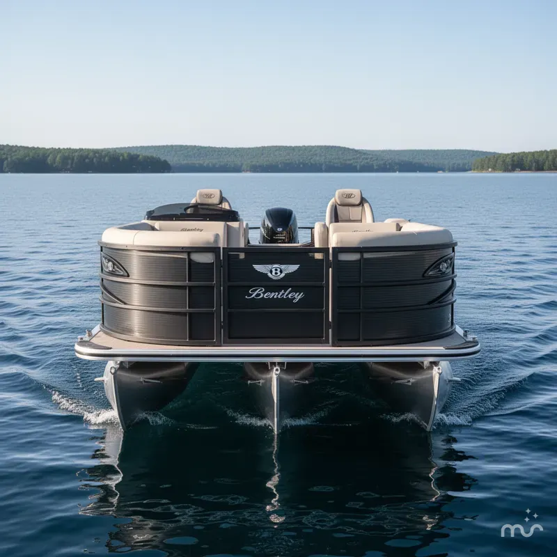 Slide: The Image of Bentley Pontoons Legacy 223 Navigator Quad Lounge Tritoon & Honda 4-Stroke EFI 2026 - 1
